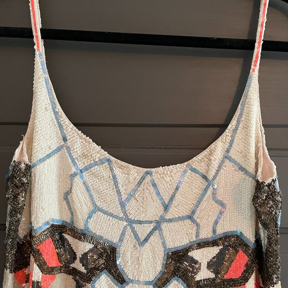 All Saints Spitalfields Sequin Aztec Dress | Size UK 12 / US 8 - Picture 3 of 8